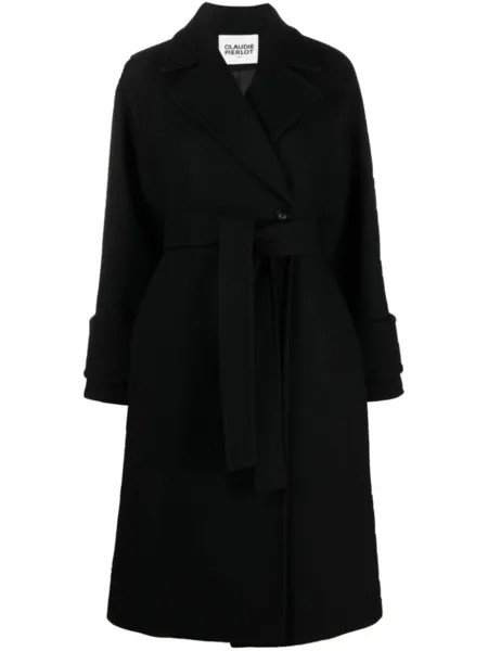 Claudie Pierlot двубортное пальто средней длины, черный