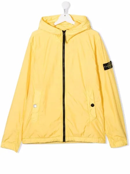 Stone Island Junior куртка с нашивкой-логотипом и каапюшоном