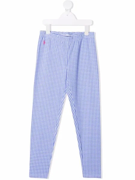 Ralph Lauren Kids легинсы в клетку с логотипом Polo Pony