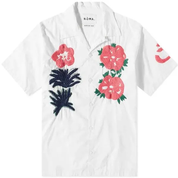 Рубашка Noma T.D. Flower & Cactus Hand Embroidery Vacation, белый