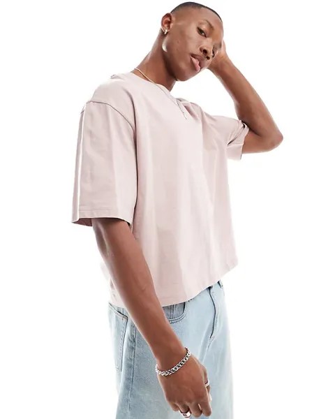 Bershka – розовая футболка свободного кроя