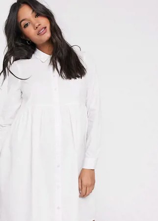Белое платье-рубашка мини из органического хлопка с присборенной юбкой ASOS DESIGN Maternity-Белый