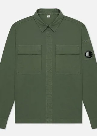 Мужская рубашка C.P. Company Emerized Gabardine Garment Dyed Lens, цвет зелёный, размер S