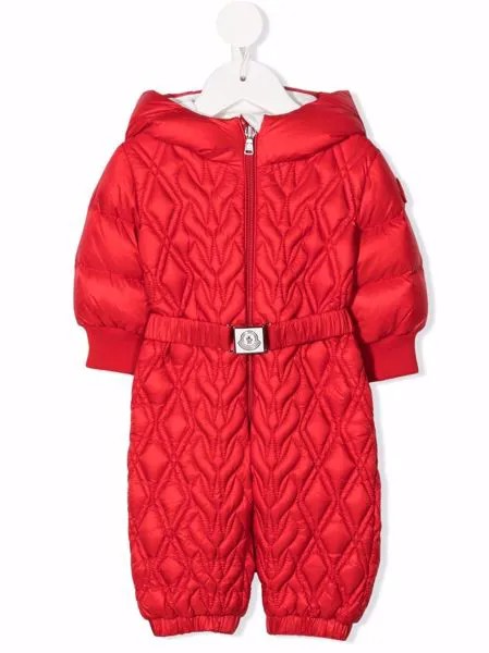 Moncler Enfant дутый комбинезон с капюшоном