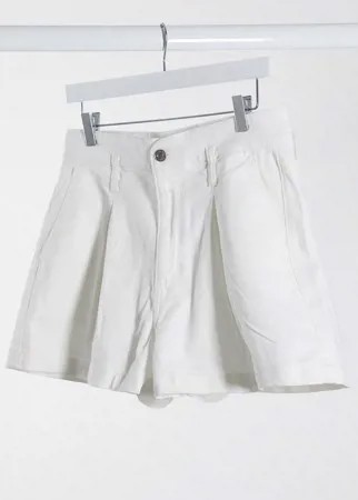 Белые шорты в винтажном стиле с завышенной талией American Eagle-Белый
