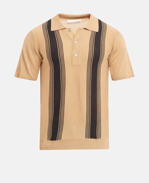 Рубашка-поло из шерсти мериноса Wood Wood, кэмел