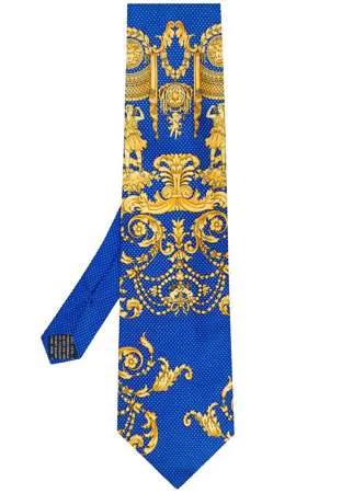 Versace Pre-Owned галстук 1990-х годов с принтом Greek