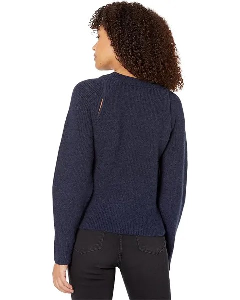 Свитер MOON RIVER Shoulder Cutout Sweater, темно-синий