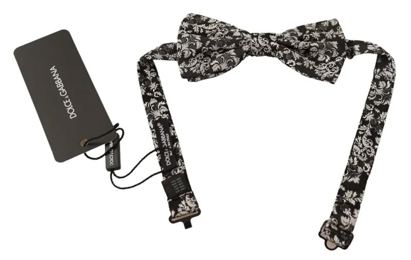 Мужской галстук-бабочка DOLCE - GABBANA, разноцветный, с цветочным принтом, с регулируемым воротником, папийон, рекомендованная розничная цена 200 долларов США.