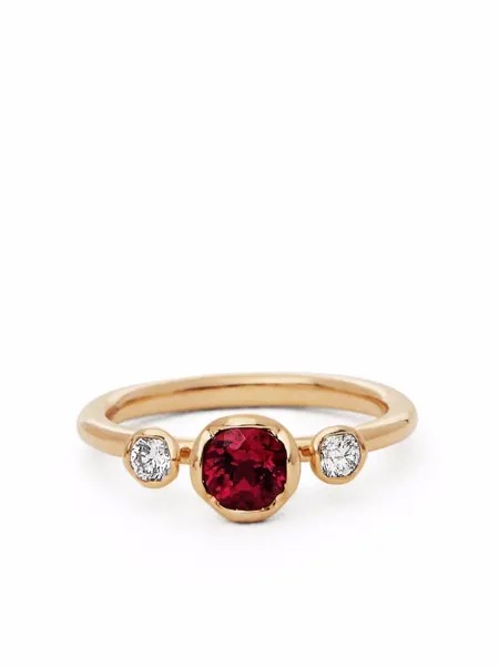 Annoushka кольцо Marguerite из желтого золота с рубеллитом и бриллиантами