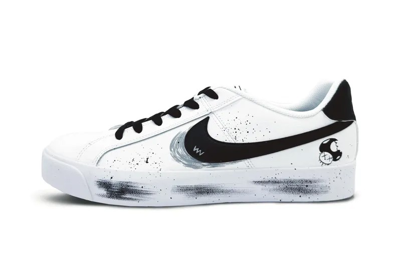 Кроссовки Nike Court Royale Skateboarding Shoes Unisex Low-top Black/white/gray, черный/белый/серый