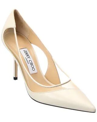 Jimmy Choo Love 85 Туфли из кожи и сетки женские белые 36,5