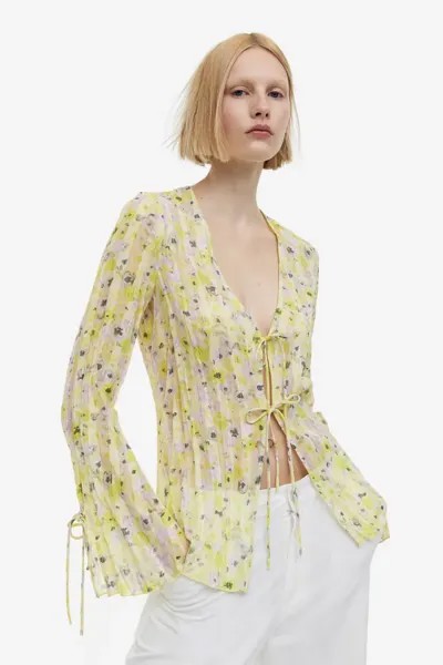Прозрачная блузка H&M, желтый