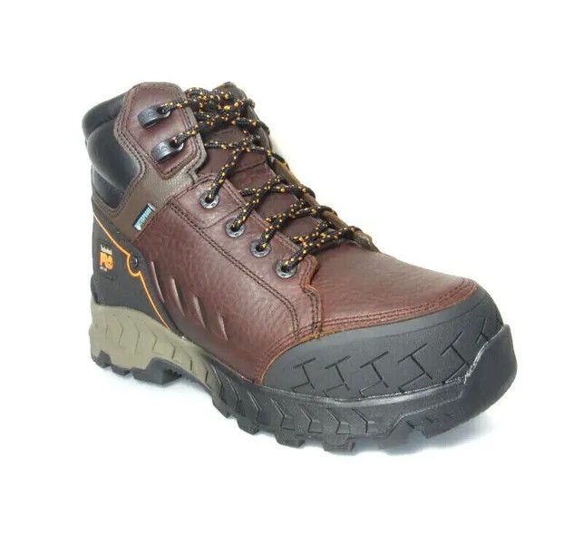 Мужские коричневые водонепроницаемые кожаные ботинки с мягким носком Timberland Pro, 6 дюймов, размер 8,5, A24EM