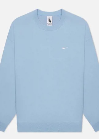 Мужская толстовка Nike NRG Solo Swoosh Crew Fleece, цвет голубой, размер S