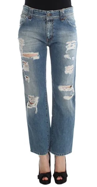 JOHN GALLIANO Брюки Джинсы Синие хлопковые укороченные джинсы-бойфренды s. Рекомендуемая розничная цена W24 — 480 долларов США.