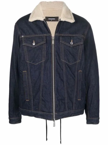 Dsquared2 джинсовая куртка с подкладкой из шерпы, синий