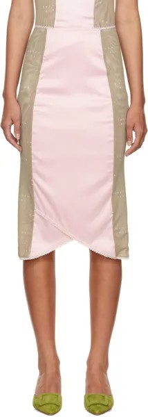 Юбка миди SSENSE Exclusive Pink & Taupe Teddy Poster Girl