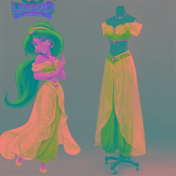 Костюм жасмина Aladdin, платье принцессы, костюм для косплея жасмина, индийское платье для танца живота, костюм, комплект одежды для взрослых же...