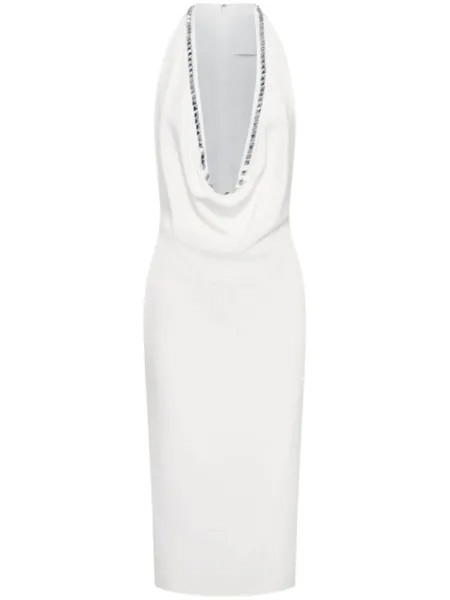 Платье миди Circle с заклепками Dion Lee, бежевый