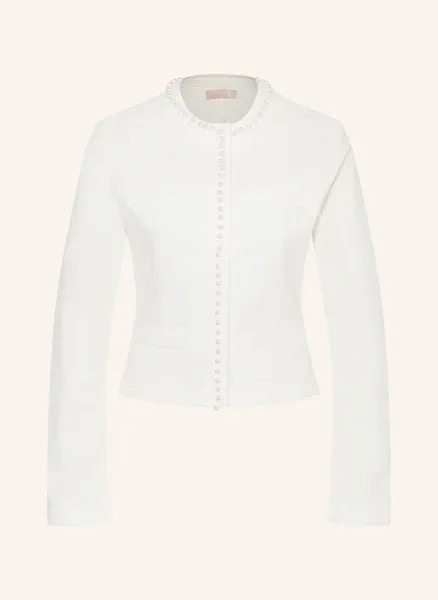 Укороченная джинсовая куртка с декоративными бусинами Liu Jo, белый