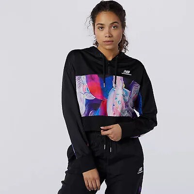 Толстовка с капюшоном New Balance Athletics Erin Loree Half-Zip Womens Black Multicolor Hoody