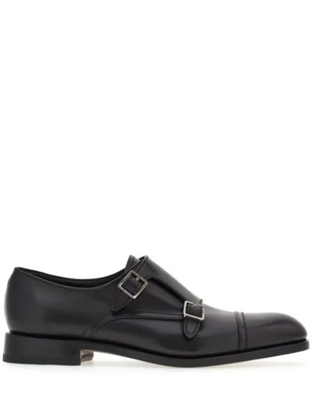 Ferragamo туфли монки с ремешками, черный