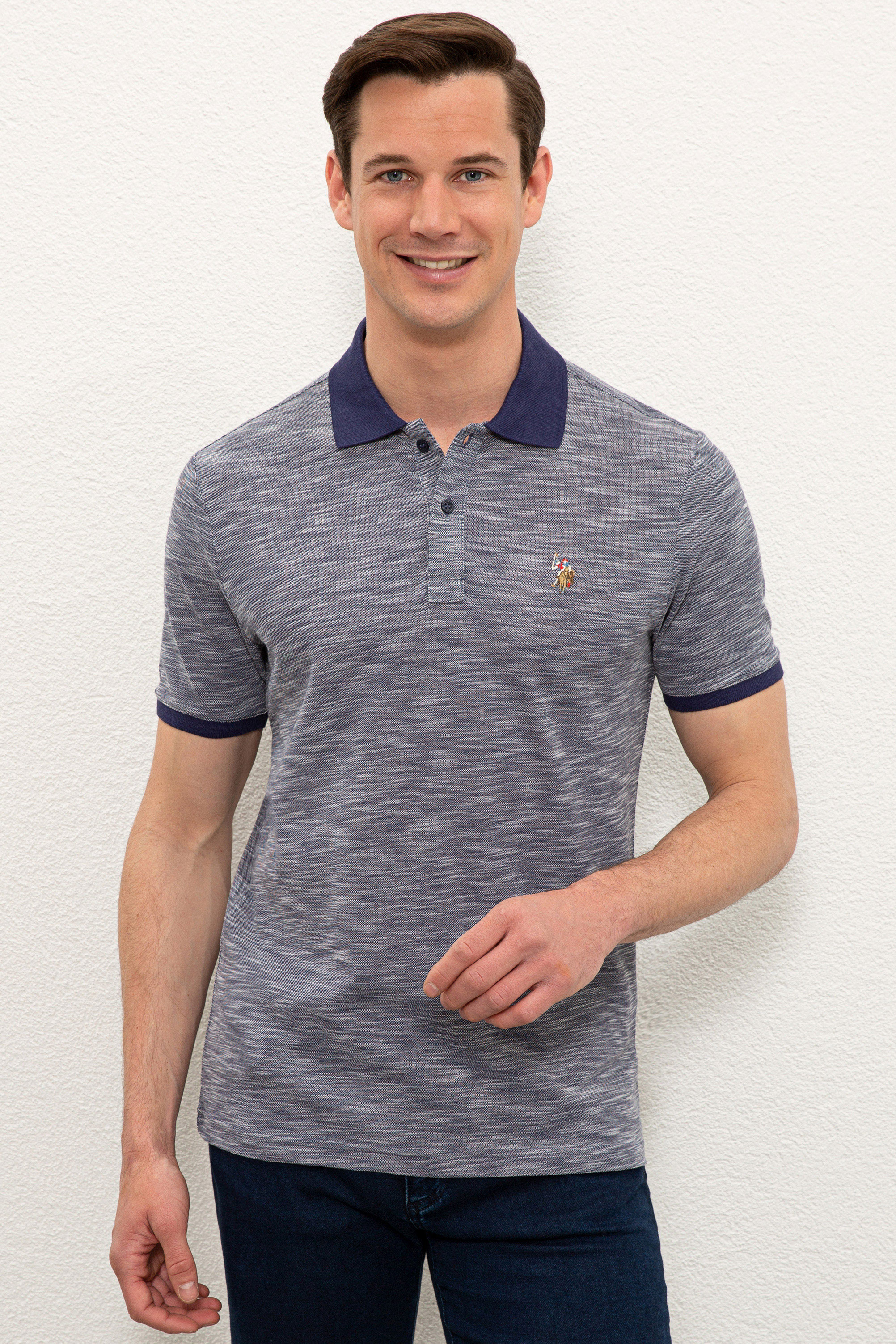Футболка-поло мужская G081GL0110KALIMNOSIY21 U.S. POLO Assn. синяя 2XL