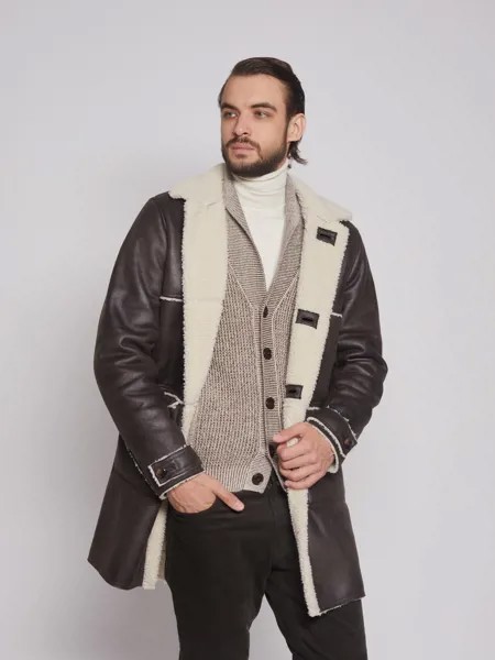 Дубленка мужская Zolla 012425550014 коричневая 2XL