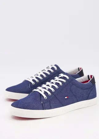 Темно-синие кеды на шнуровке Tommy Hilfiger Essential-Темно-синий