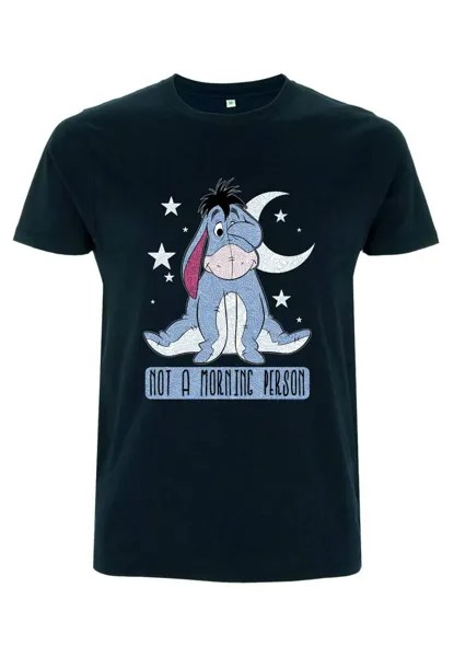 Футболка с принтом Winnie The Pooh Eeyore Not Morning Unisex Disney, темно-синяя