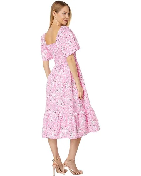 Платье Draper James Deana Smocked Dress, цвет Pink Multi