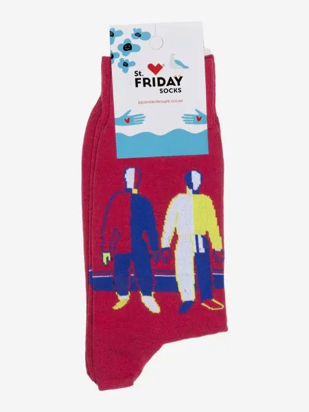 Носки St.Friday Socks x Русский Музей - Спортсмены - Малевич, Красный