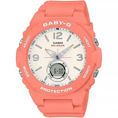 Наручные часы CASIO Часы наручные CASIO BGA-260-4A Гарантия 2 года, белый, оранжевый