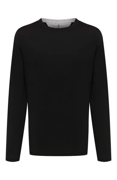 Лонгслив из шелка и хлопка Brunello Cucinelli