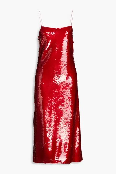 Платье миди из тюля с пайетками Philosophy Di Lorenzo Serafini, красный
