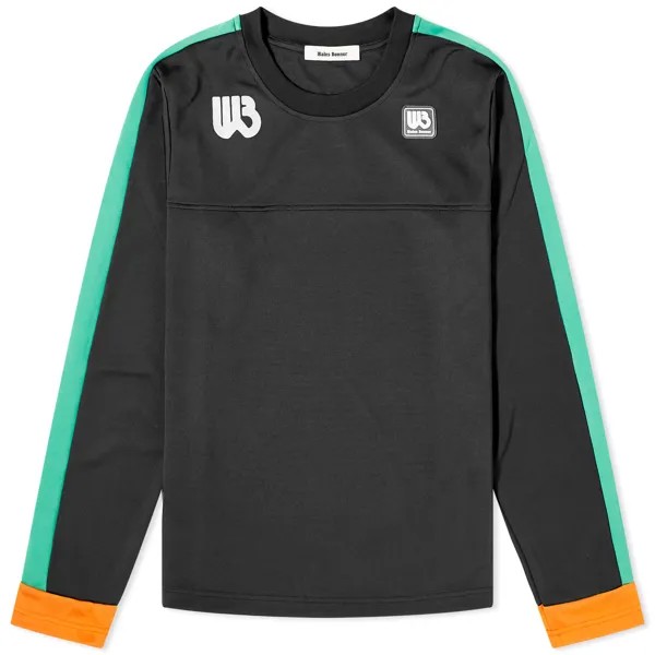 Футболка Wales Bonner Long Sleeve Commune, цвет Black, Green & Orange