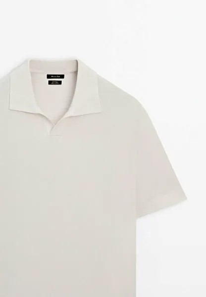 Рубашка-поло Short Sleeves Massimo Dutti, белая