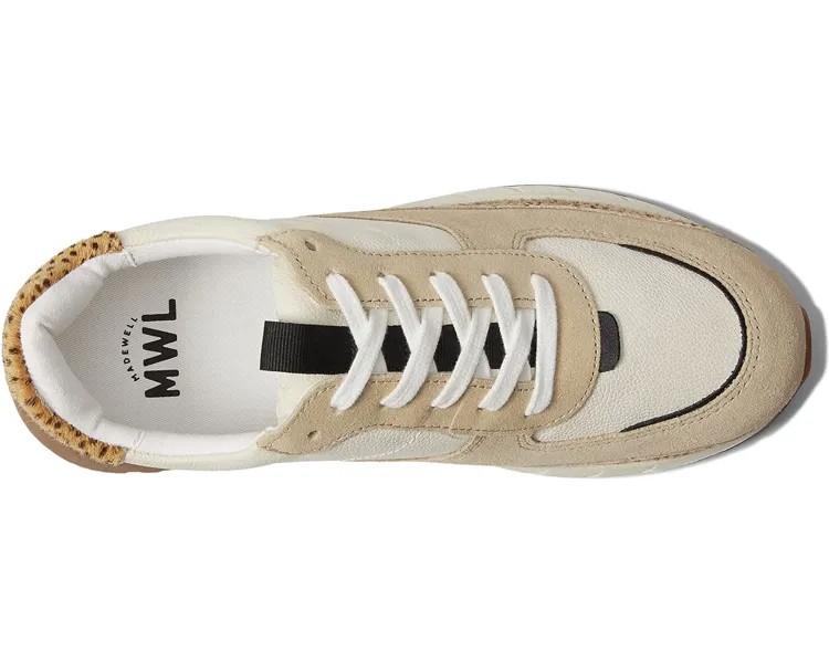 Кроссовки Kickoff Trainer Sneakers in Leather and Spot Dot Calf Hair Madewell, состаренная штукатурка мульти