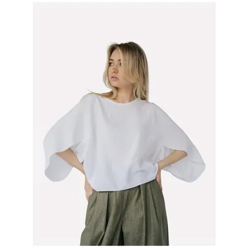 Блуза Модный дом Виктории Тишиной, Мари белая 609-22, размер XL