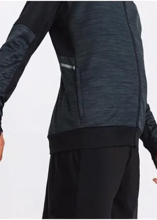 Куртка для бега RUN WARM+ с карманом для смартфона мужская, размер: M, цвет: Угольный Серый KALENJI Х Декатлон
