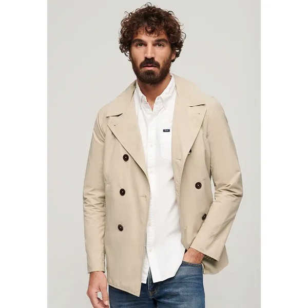 Пальто Superdry Merchant Twill Pea, бежевый