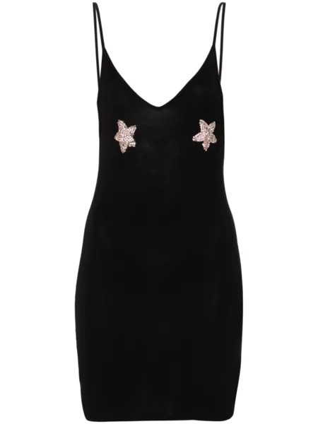 Loulou платье мини с кристаллами, черный