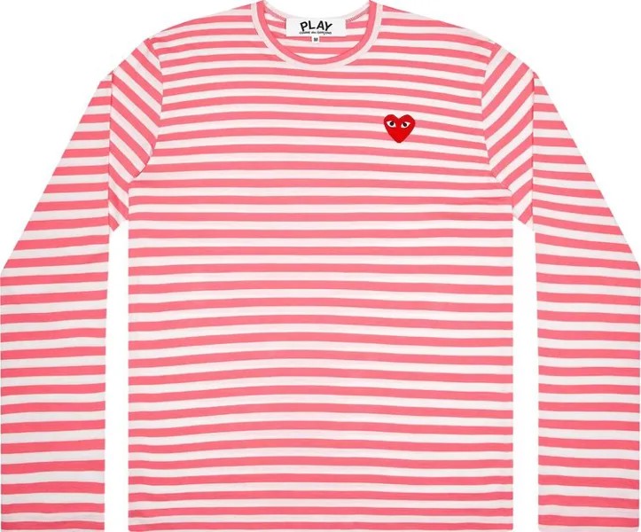 Рубашка Comme des Garçons PLAY Pastelle Striped Long-Sleeve Shirt 'Pink', розовый