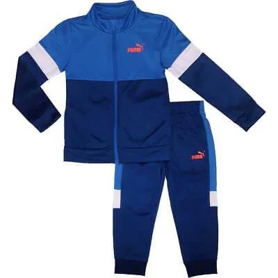 Трикотажная спортивная куртка и джоггеры Puma, комплект из двух предметов для мальчиков, синий, повседневный, спортивный