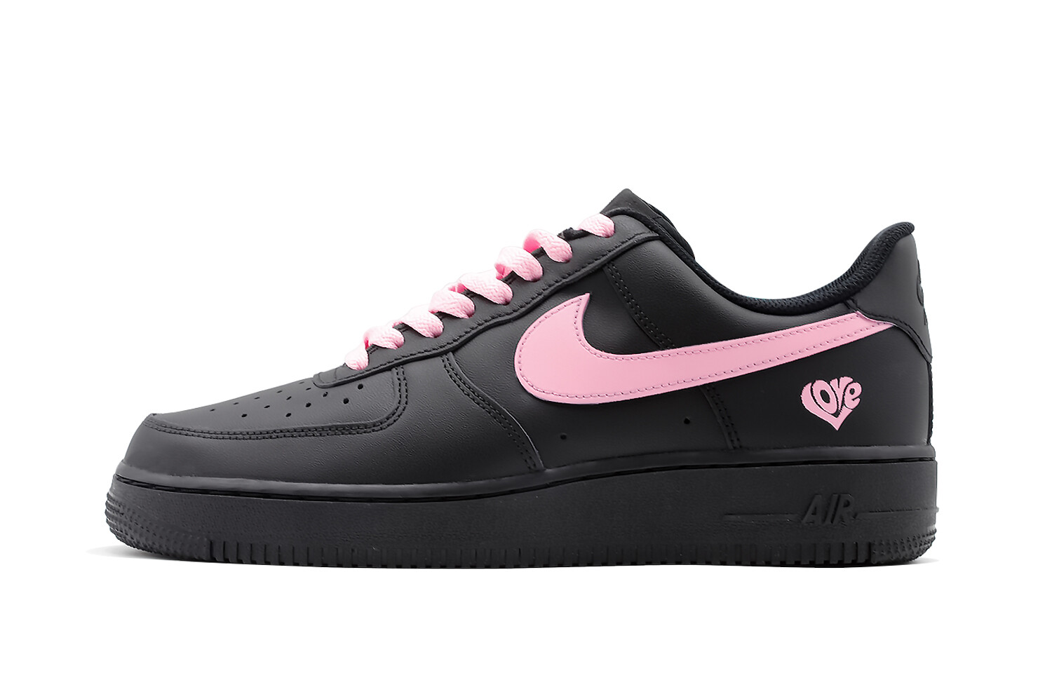 Кроссовки Nike Air Force 1 Skateboarding Shoes Women's Low-top Black/pink, черный/розовый