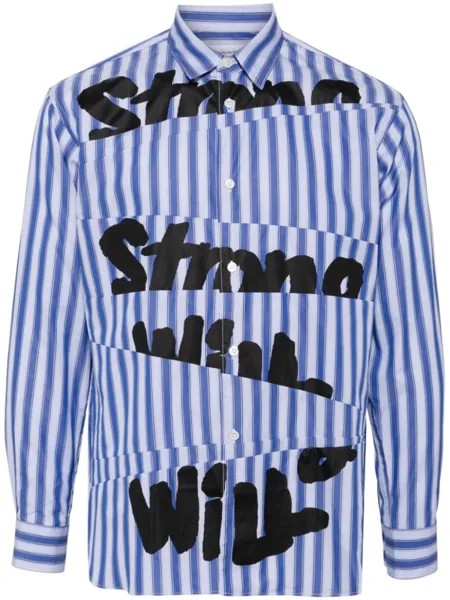 Comme Des Garçons Shirt рубашка Strong Will с принтом, синий