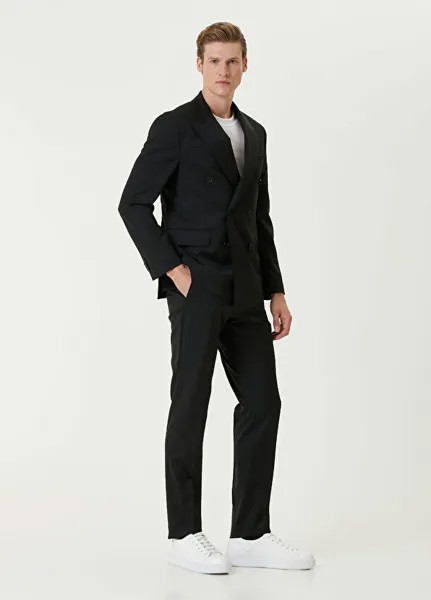 Двубортный шерстяной костюм Drop 7 Beymen Collection, черный