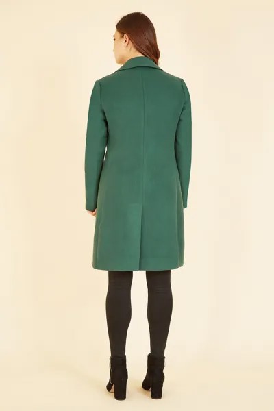Пальто в стиле милитари застегивающееся на пуговицы Yumi, зеленый