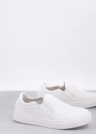 Белые стеганые кроссовки-слипоны Steve Madden-Белый